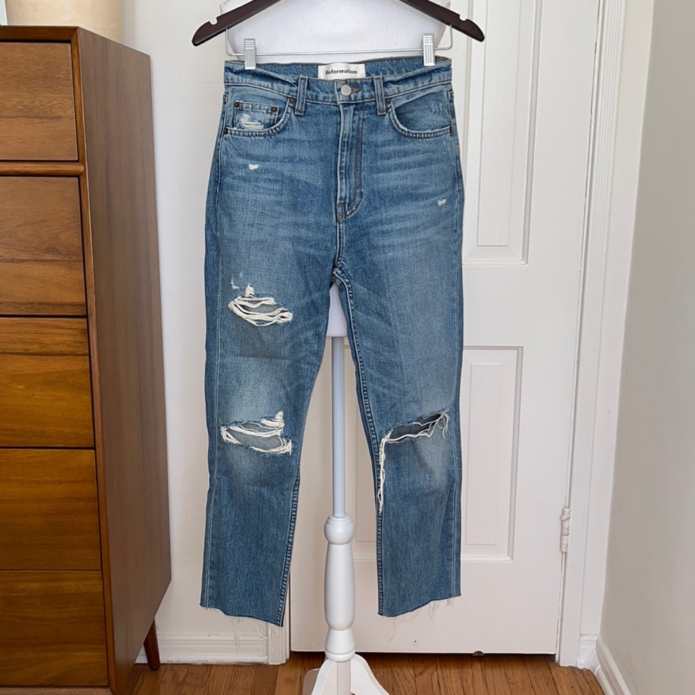 Reformation, size 27, high waist denim